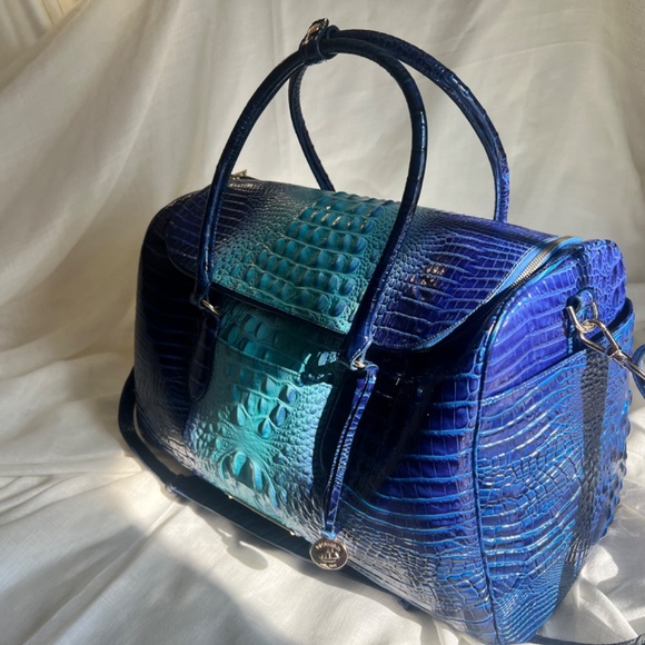 BRAHMIN TALULLA CROC EMBOSSED DUFFLE OMBRÉ - Picture 2 of 6